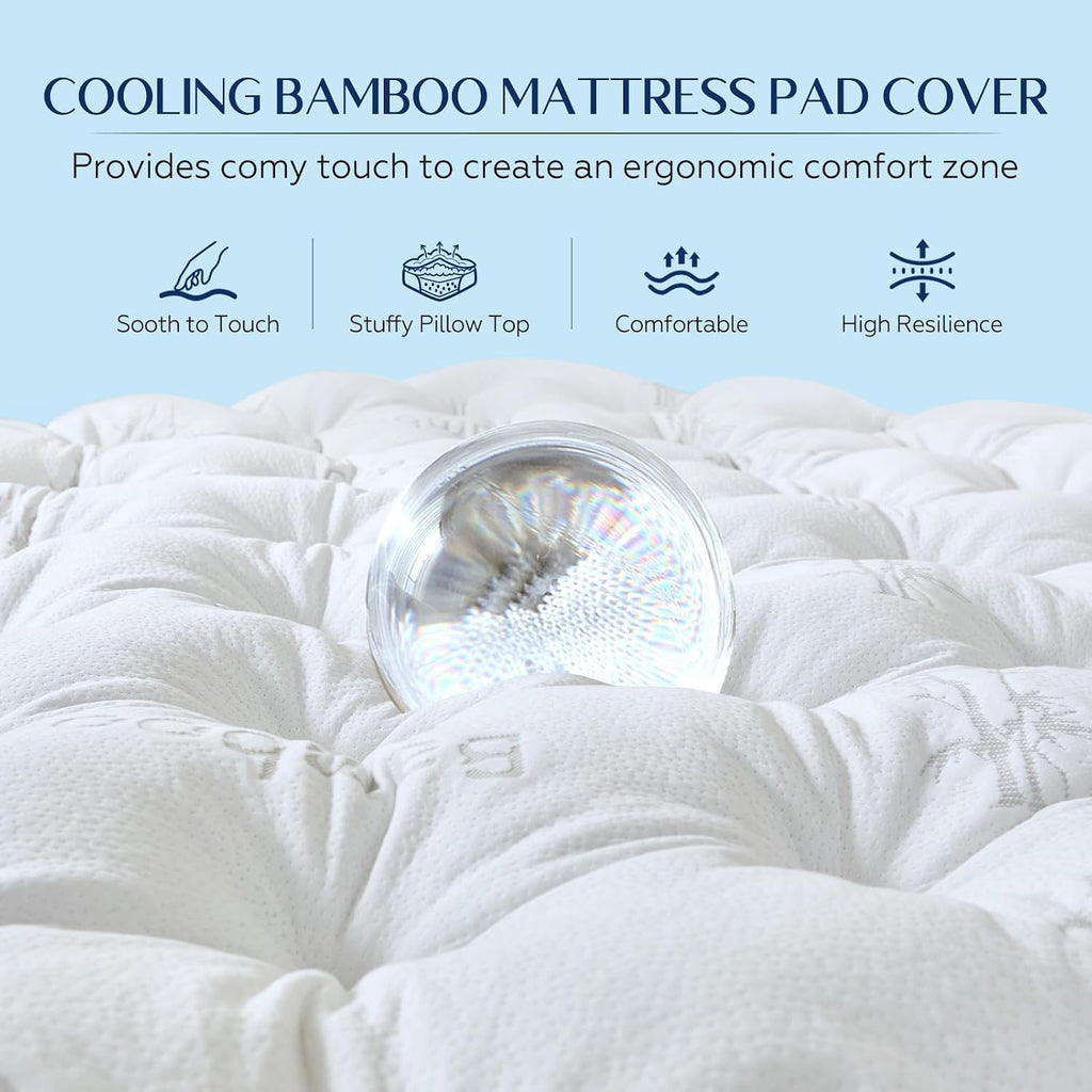 5 Inch Cooling Bamboo Mattress Topper Full Size 54X75 in 2000 Gsm Full
