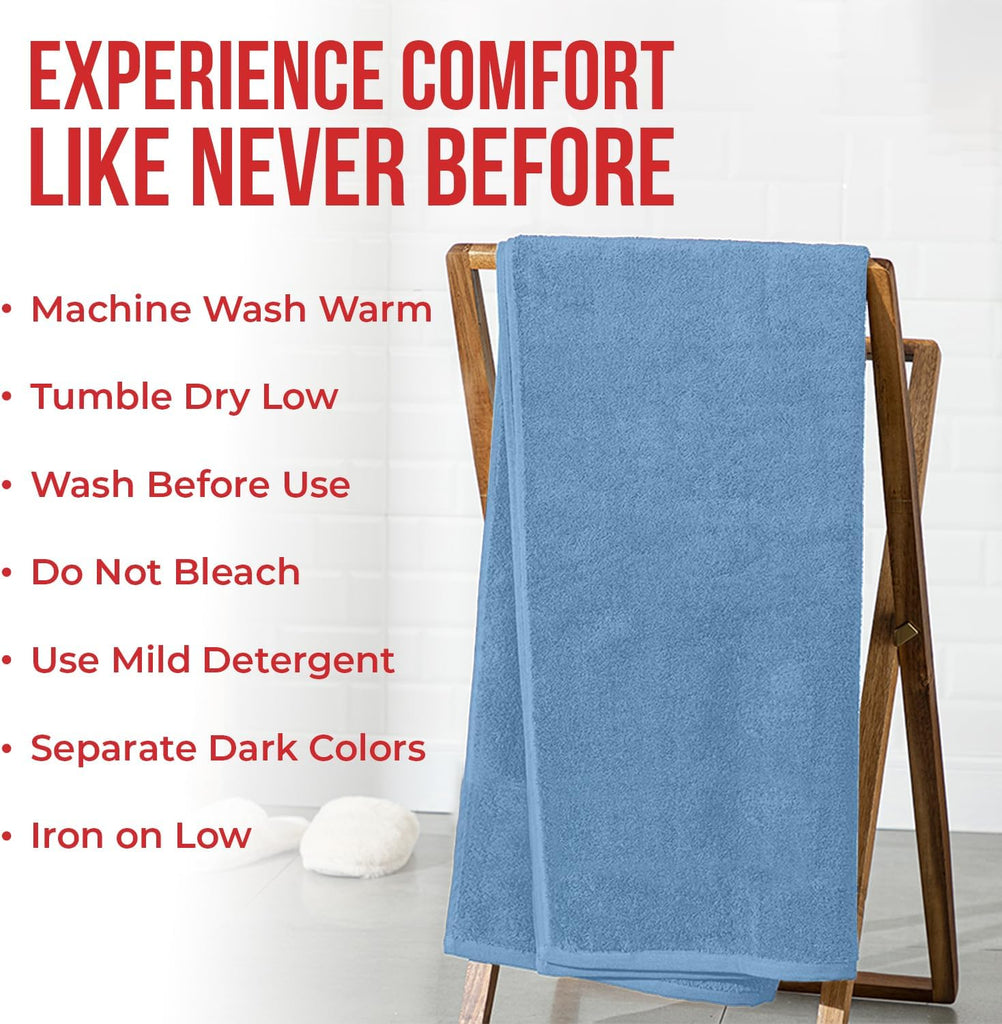 Pack of 1 Jumbo Bath Sheet 40 x 80 Inches 100% Cotton Oversized Bath Towel , Extra Large & Lightweight, Soft &
