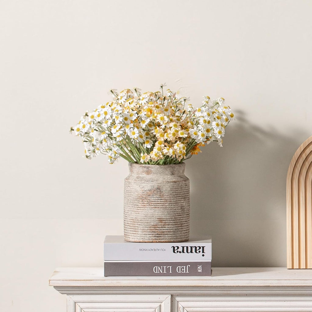 Ceramic Flower Vase 6.5 inch Farmhouse Rustic Vase