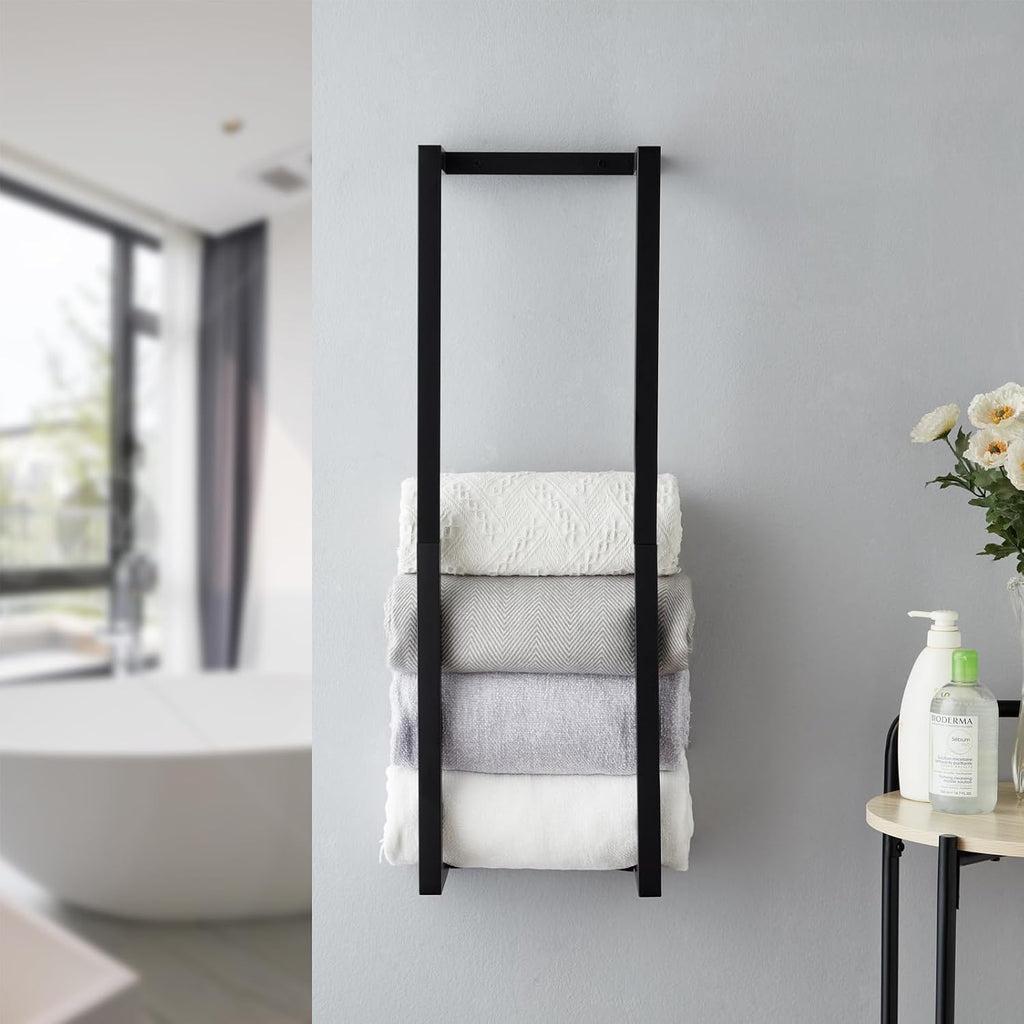 Towel Rack for Rolled Towels, Towel Rack ,Wall Mounted Metal Bathroom Organizer, Bath Towel Holder Wall for Modern