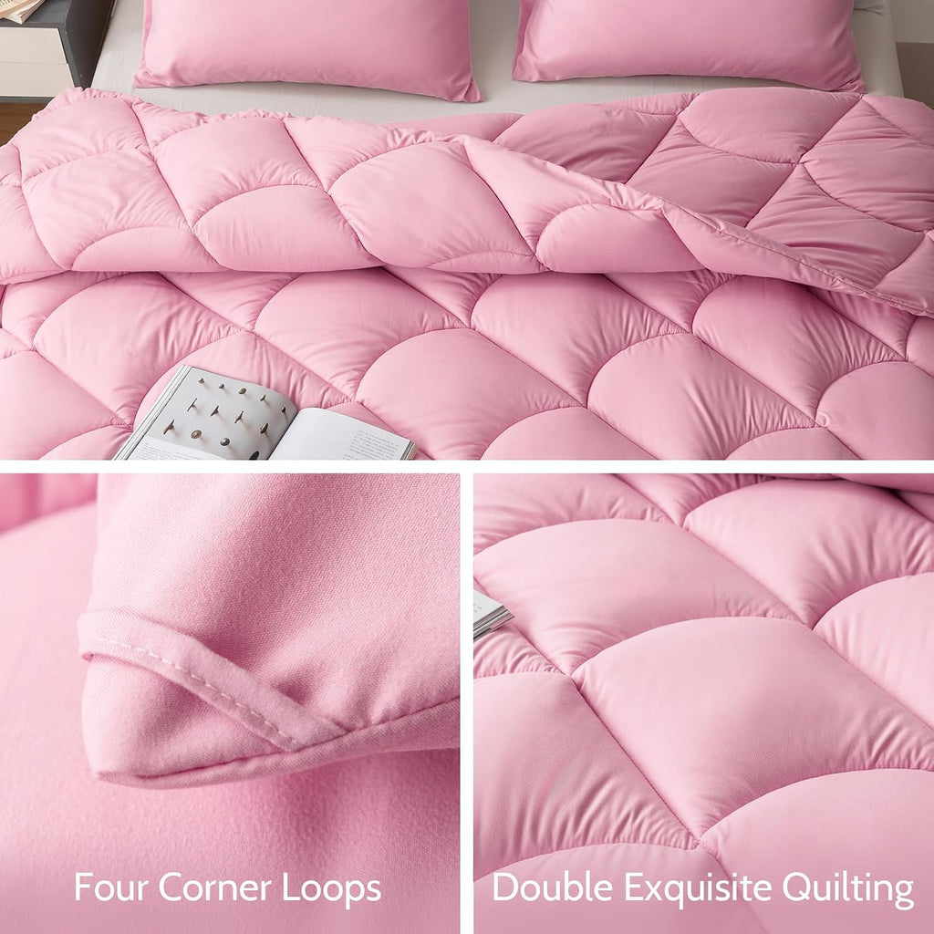 Lightweight 3 Pieces Comforter Set Queen Quilted Duvet Insert - Set of 3