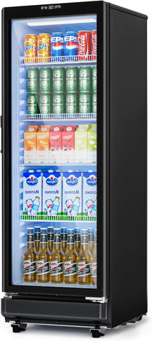 7 Cu.Ft Commercial Refrigerators, Display Fridge with Locking, Key & LED, Outdoo