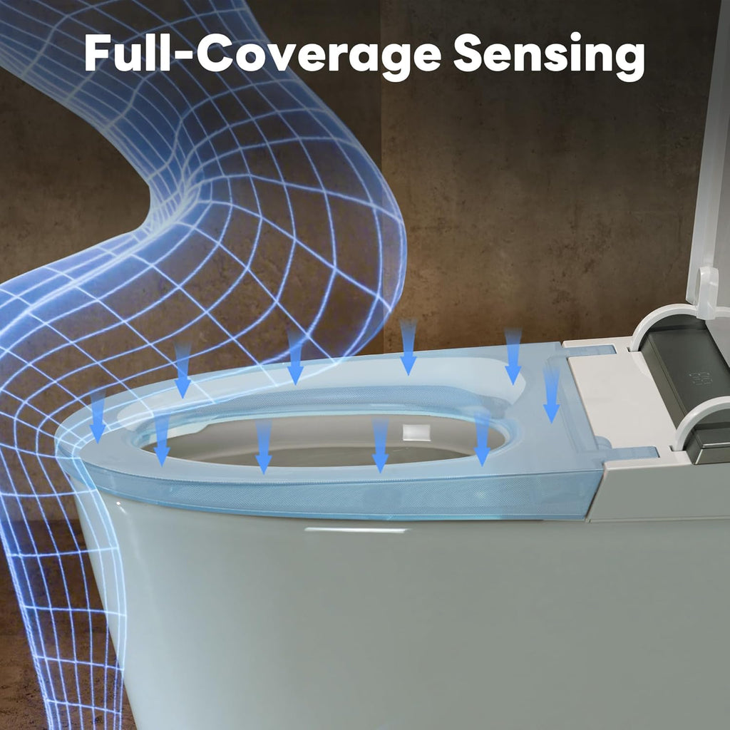Smart Toilet with Bidet Built in, Auto Open/Close Lid,1000g MaP Flush, Heated Seat & Foam Dispenser