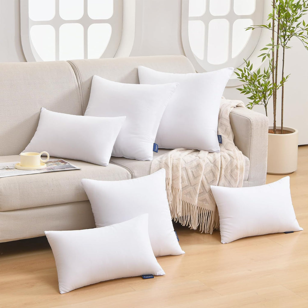 22 x 22 Throw Pillow Inserts() Firm & Fluffy Decorative Down Alternative 22 Pillows for Couch Sofa Bed Living - Set of 2