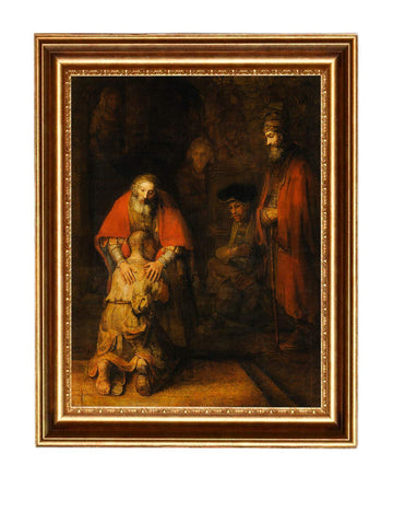 The Return of the Prodigal Son By Rembrandt Oil Painting Reproduction Giclee Wall Art Canvas Prints-Framed