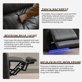 Power Reclining Sofa with Adjustable Headrest