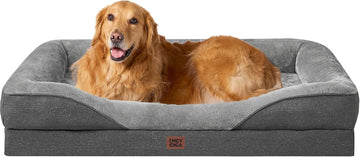 Orthopedic XL Dog Bed for Large Sized Dog, 42x30x7.5 Inch Extra Large Memory Foam Dog Couch Bed with Sides
