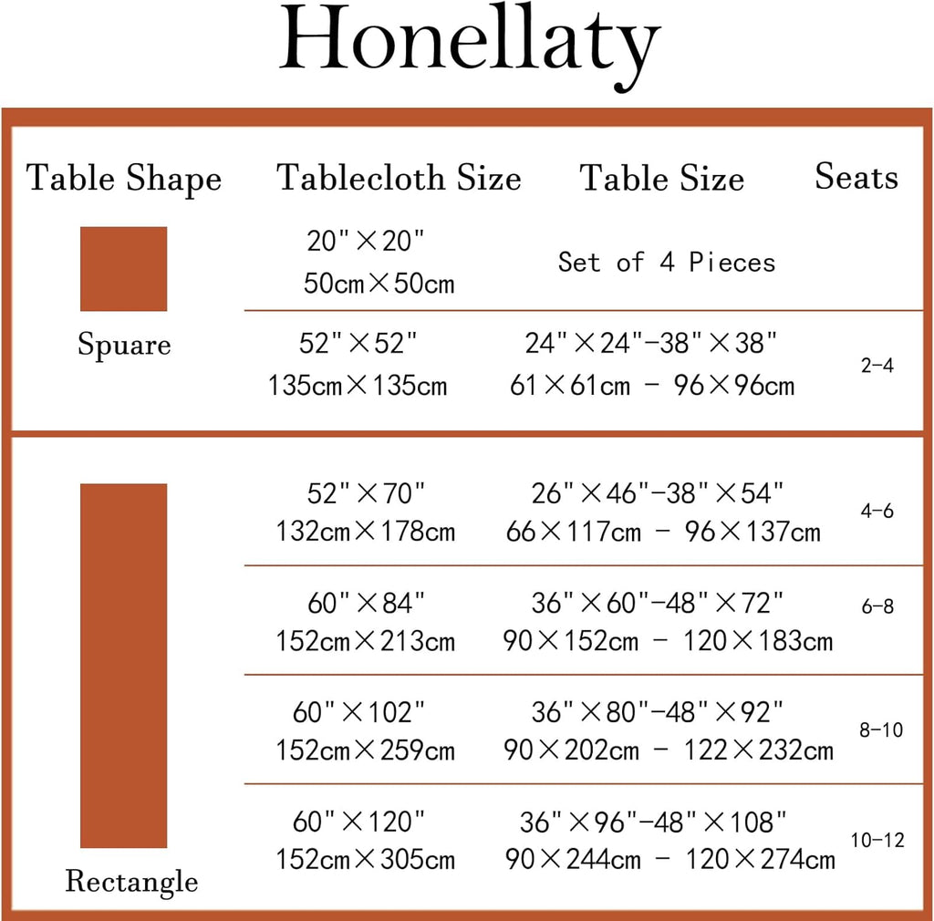 Rust Tablecloth Rectangular, Spillproof & Wrinkle Resistant Table Cloth, Elegant Jacquard Damask Tab