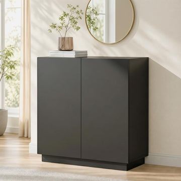 31.5" Minimalist Buffet Cabinet, Sideboard with Storage, Black
