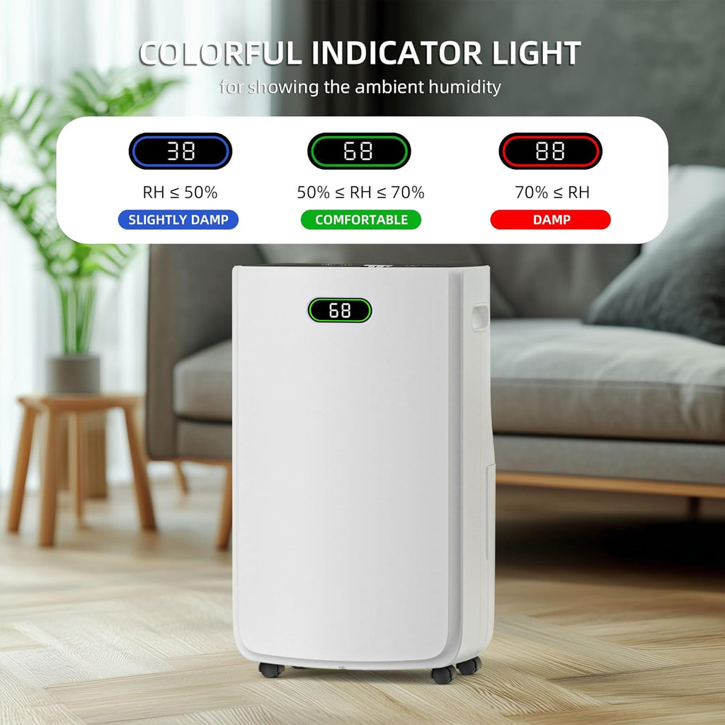 5000 Sq.Ft Dehumidifier for Basement with Drain Hose, 80 Pint Dehumidifiers for Home with Large 6.5L Water Tank