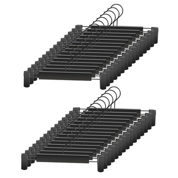 Clothes Pants Hangers, Space-Saving Skirt Holders with 360 ° Swivel Hooks, Adjustable Clips, Trouser Hangers, Clothes