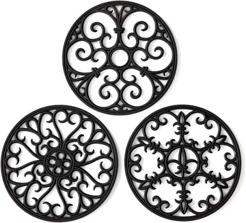 Silicone Trivet Mat - Hot Pot Holder Hot Pads for Table & Countertop - Teapot Trivet Kitchen Trivets - Non-Slip & - Set of 3