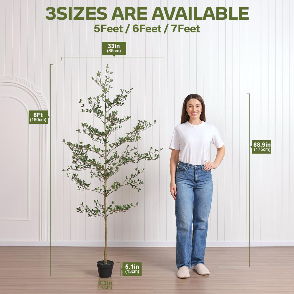 6ft Shady Lady Faux Tree, Artificial Black Olive Tree