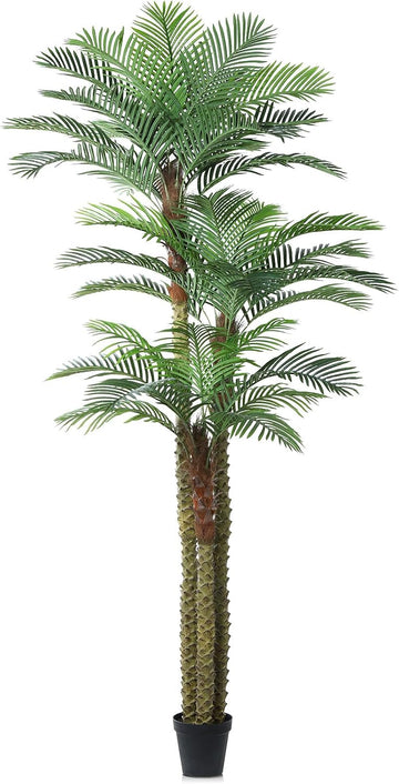 10ft Artificial Golden Cane Palm Tree, UV Resistant