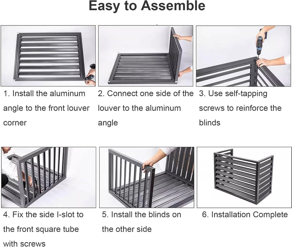 Aluminum Air Conditioner Fence Panel Set for Hiding and Concealing Outdoor HVAC Units