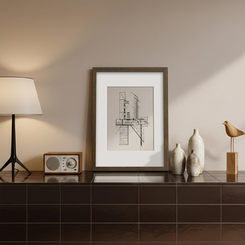 Minimalist 12x16 Picture Frame with Mat for 8.5x11, Brown Walnut, Solid Wood 12x16 Frame for Posters or Art Prints