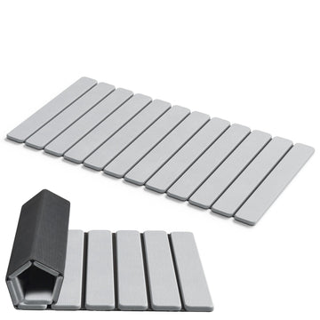 Foldable Stone Bath Mat, Diatomaceous, 31.5"x15.7", Light Grey