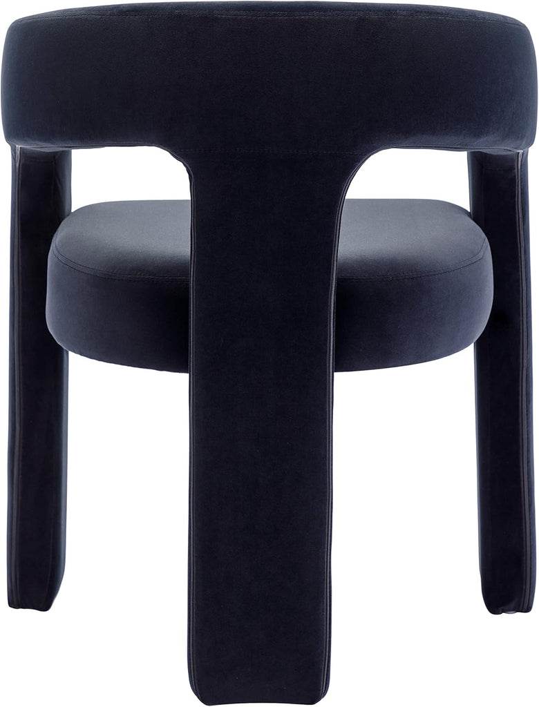 Black Modern Barrel Dining Chairs Set of 2, Velvet Upholstered Accent Side Chair with Arms Comfy Makeup Vanity Chairs