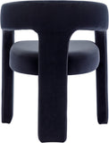 Black Modern Barrel Dining Chairs Set of 2, Velvet Upholstered Accent Side Chair with Arms Comfy Makeup Vanity Chairs