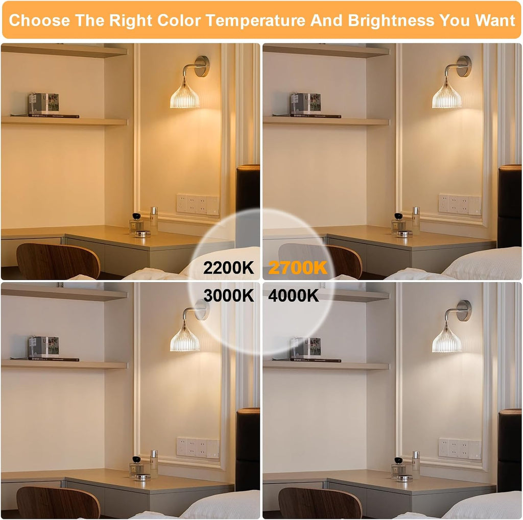 E26 LED Bulb 6W Equivalent 60 watt, Vintage Edison Bulbs, Warm White 2700K Amber E26 Edison Bulb dimmable,Tubular T14 - Set of 4