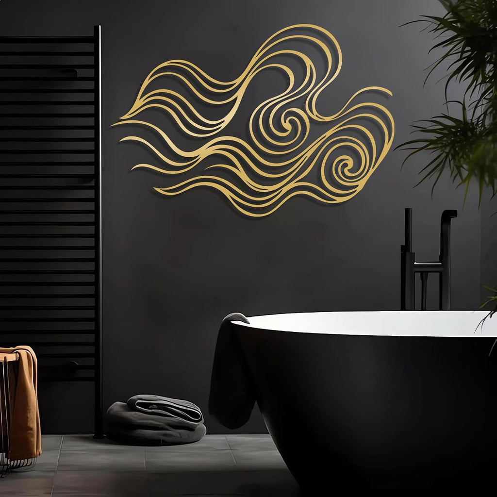 Abstract Wave Wall Decor, Minimalist Wave Metal Wall Art, Modern Wall Hanging, Minimalist Line Art Decor, Aesthetic