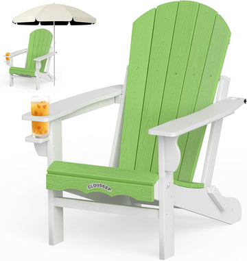 Folding Adirondack Chair, 25 Year Fade Proof Outdoor Patio Chairs | 400 LBS Capacity,Wooden Textured,All-Weather