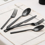 Black Silverware Set, 40-Piece Forged Flatware Set Cutlery Set Premium Stainless Steel, Service for 8