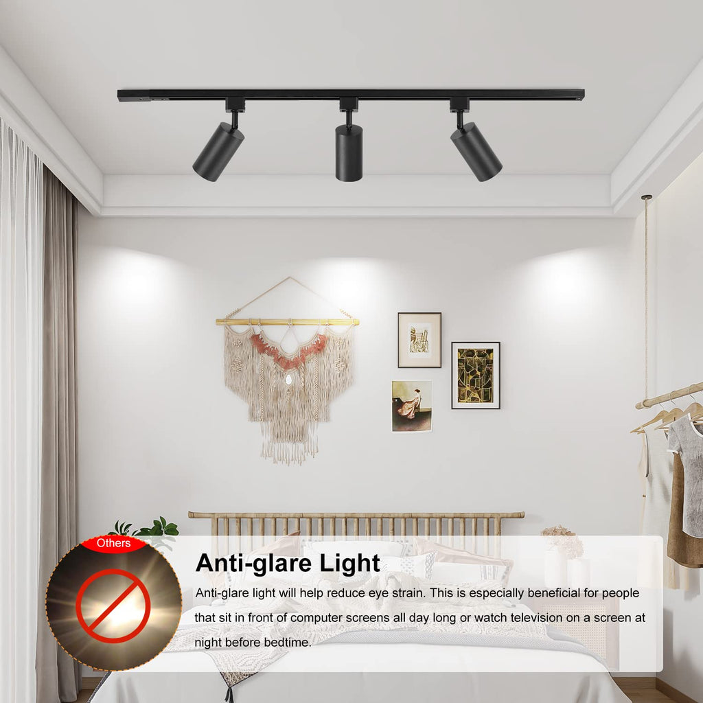 GU10 LED Track Lighting Kit, Black (No Bulbs)