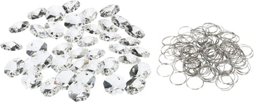 K9 Crystal Octagon Beads 2 Holes Pendants with Ring