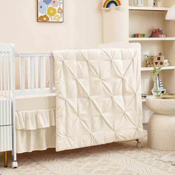 3-Piece Crib Bedding Set for Girls Boys - Ultra Soft & Skin Friendly Baby Bedding Crib Set Includes Crib Comforter