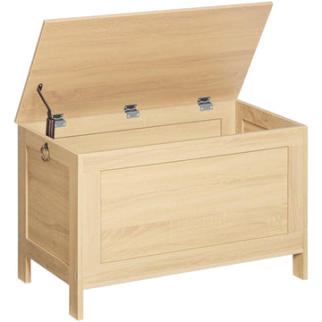 Toy Box, Retro Wooden Look Storage Chest with Safety Hinge, Entryway Storage Bench Supports 330 lb, 29.9 x 15.7 x