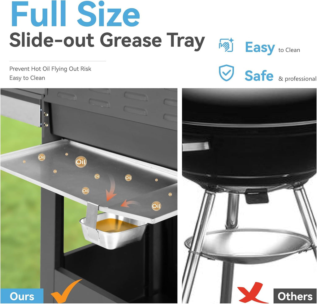 6-Burner Propane Gas Grill with Side Burner, 65,800 BTU BBQ Grill with Porcelain-Enameled Cast Iron Grates, 665 Sq. In. Cooking Area for Patio, Backyard, and Camping