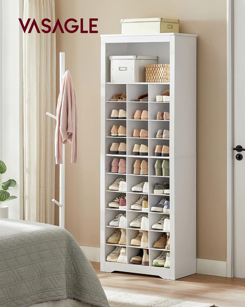 Shoe Storage Cabinet, 10 Tier Shoe Rack Organizer, Holds Up to 30 Pairs of Shoes, Bedroom, 12.6 x 24.8 x 73.6 Inches