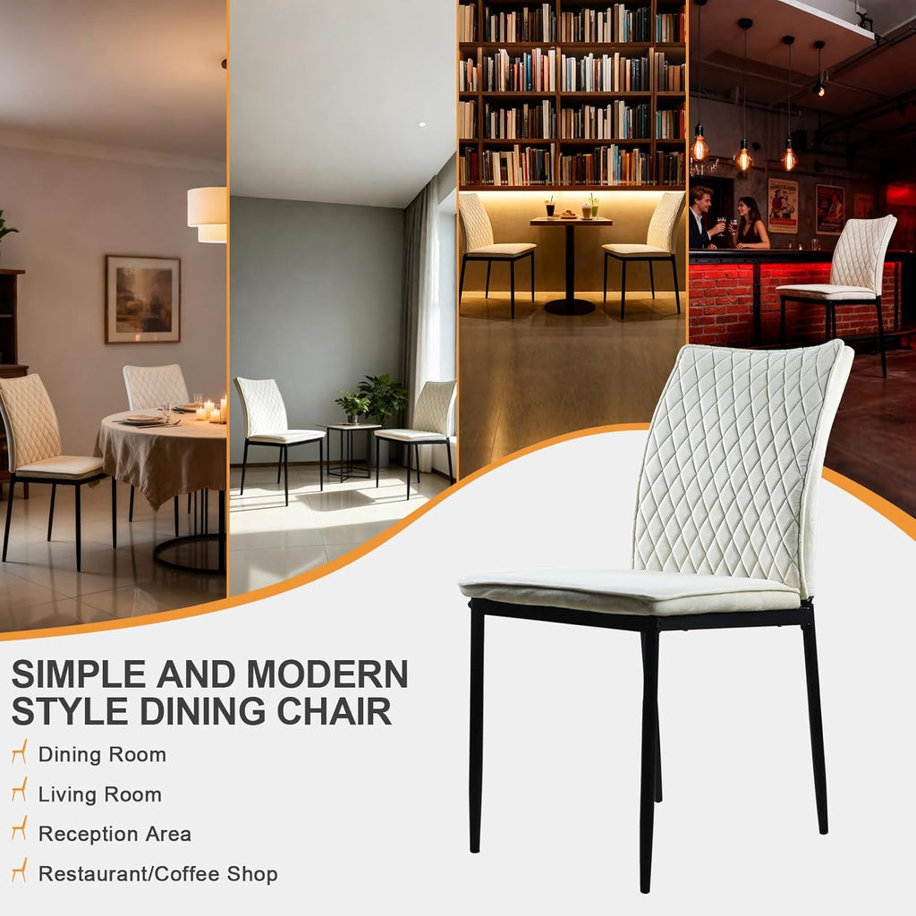 Dining Chairs Set of 2, Velvet Comfortable Seats, Mid-Century Modern Living Room Chairs
