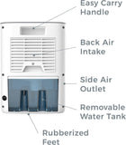 PureDry Deluxe Dehumidifier - Mid-Sized 1.5L Water Tank Eliminates 500ml/day in Excess Moisture from Closets