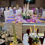 4PCS 5 Arm Acrylic Candelabra for Table Wedding Centerpiece,Crystal Clear Candle Stick Holders Candelabra Centerpiece
