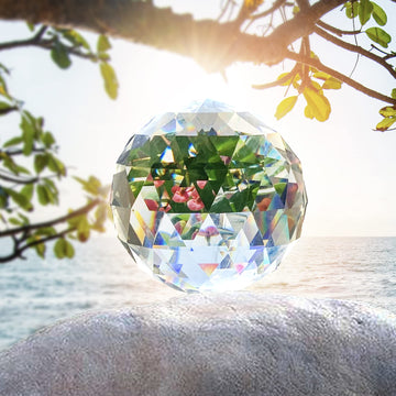 Transparent Glass Crystal Ball, Clear Prism Crystal Suncatcher Rainbow Maker Ball, 80mm, 100mm, 120mm. (100) Décor