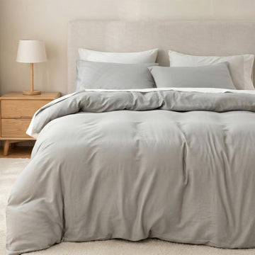 Egyptian Cotton Duvet Cover Set Twin/Twin XL, Ultra Soft and Breathable Comforter Set with Zipper Closure, High
