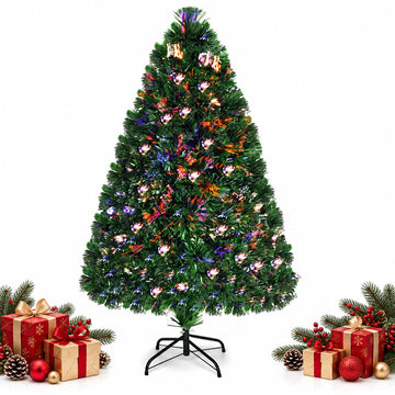 4 FT Pre-lit Fiber Optic Christmas Tree, Green