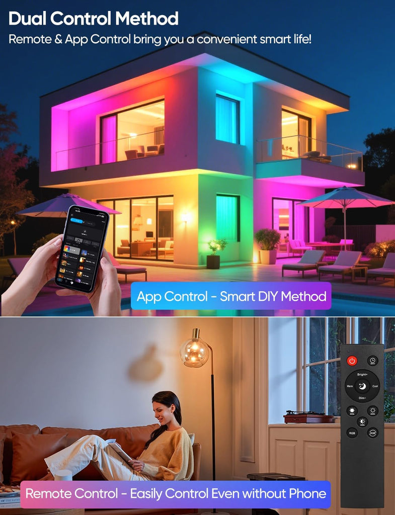Smart A19 LED Light Bulbs, 60W Equivalent 800LM Color Changing E26 9W Bluetooth Light Bulbs with Remote Control, 16 (2-Pack)