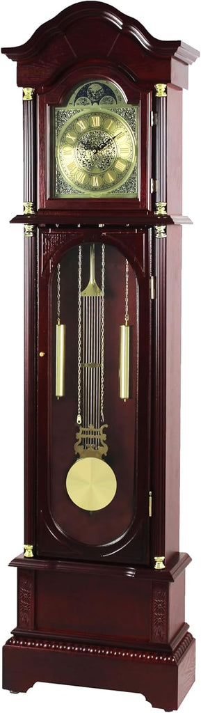 Traditional Floor Standing Grandfather Clock, 72-inch, Cherry Finish, Metal Dial with Roman Numerals, Westminster Chime, 19.25W x 71.63H...
