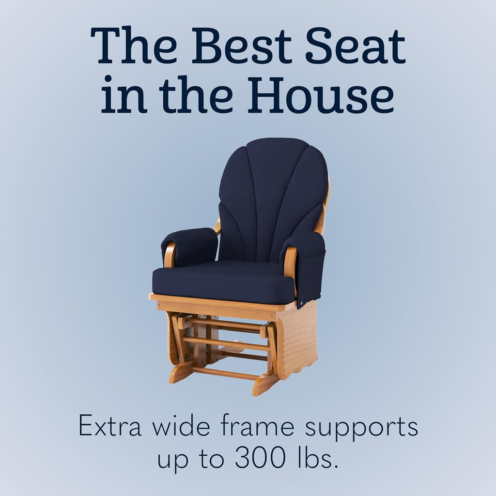 Wood Base Glider Rocker - Baby Feeding and Rocking Chair, Daycare Environment - Nursery Rocking Chairs with