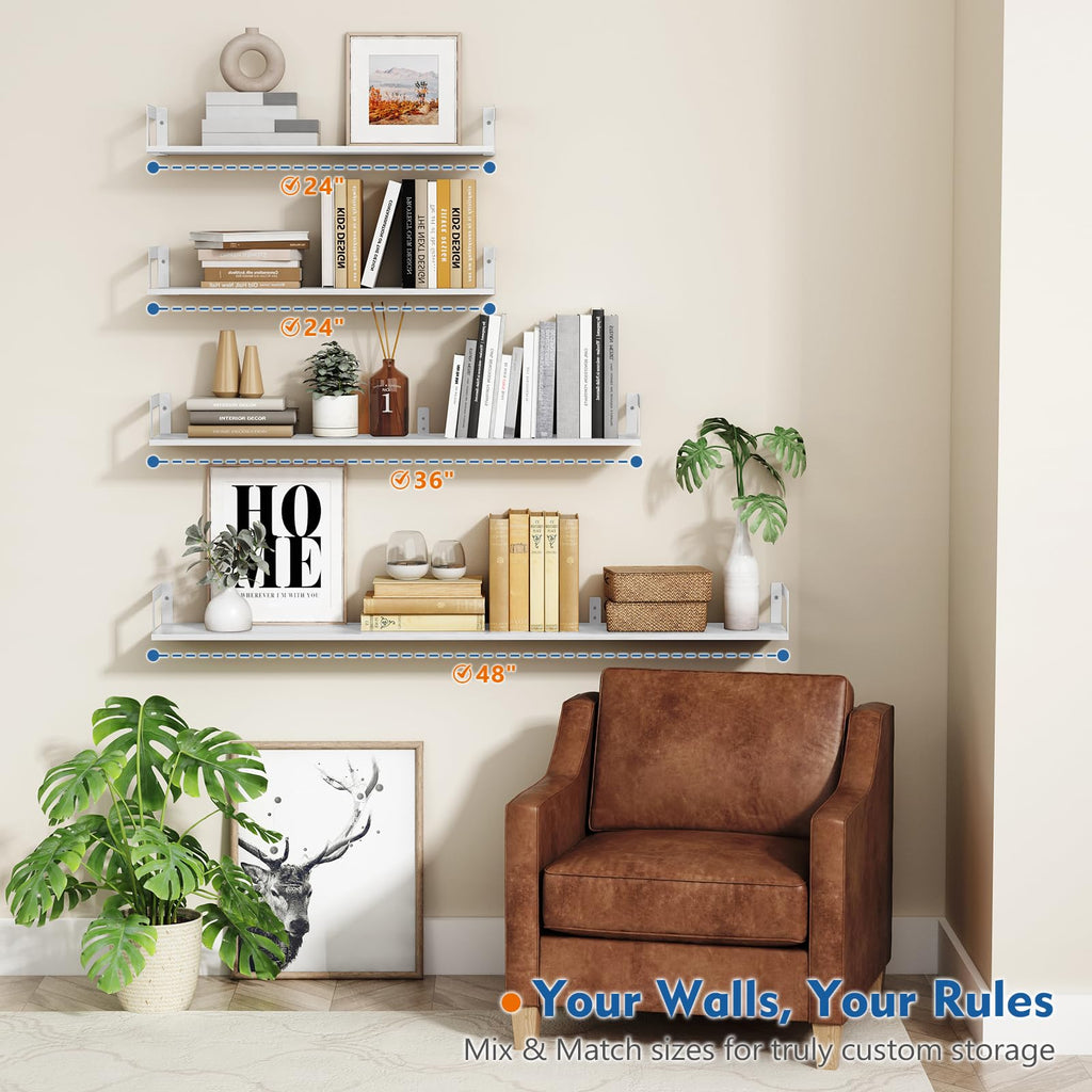 24 Inch Wall Bookshelf, Floating Shelves Bathroom Over Toilet