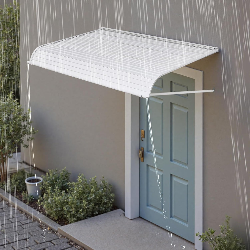 Aluminum Awning 60 x 42 in, Durable Window Awning Door Canopy, Lightweight and Stable Aluminum Awnings for Doors