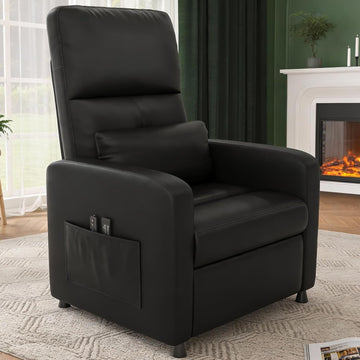 Power Recliner Chair, Adjustable Electric Recliner Ergonomic Overstuffed PU Leather Single Sofa, Tall Back, Padded