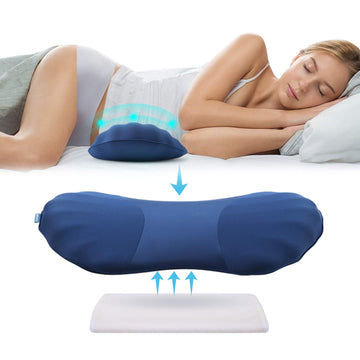 Adjustable Lumbar Support Pillow for Sleeping Memory Foam Back Support Pillow for Lower Back Pain Relief and