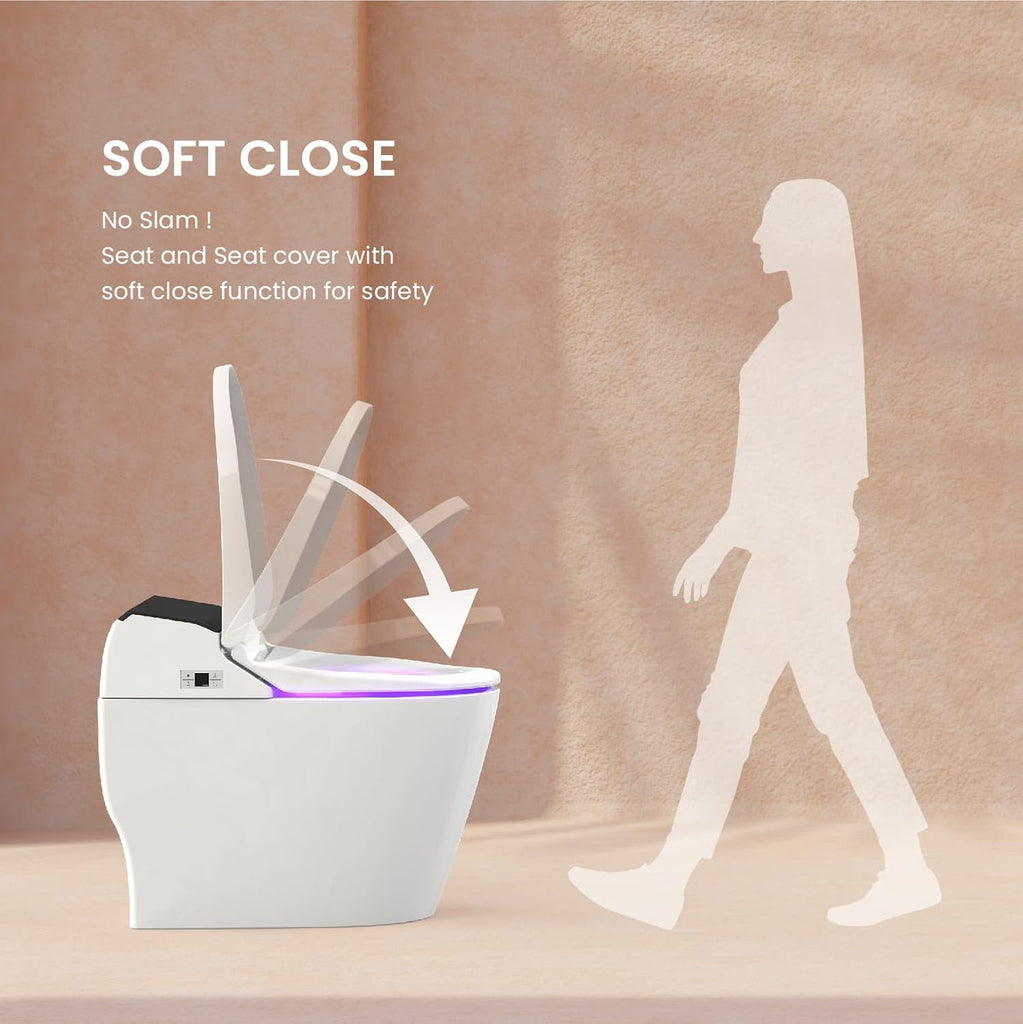 STYLEMENT TCB-8100B Smart Toilet for bathrooms, Elongated One Piece Toilet, 1.12 GPF, Auto Dual Flush