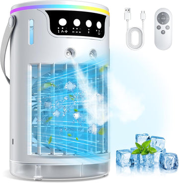 Portable Air Conditioners, Personal Evaporative Air Cooler 1200ML with Ice Cooling Mist Fans That Blow Cold Air Like
