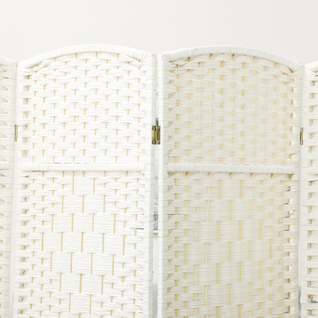 Room Divider Freestanding 6 Ft 6 Panel Folding Privacy Screen White