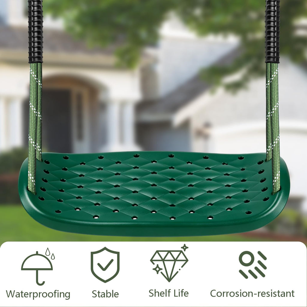 Garden Swing Non-Slip Tree Swing Seat Set with Adjustable Rope and Carabiners Outdoor Adult Swing Playground Swing